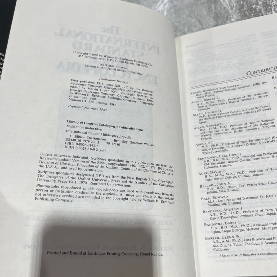 international standard bible encyclopedia volume three k-p book, by Geoffrey W. Bromiley, 1986 Hardcover image 3