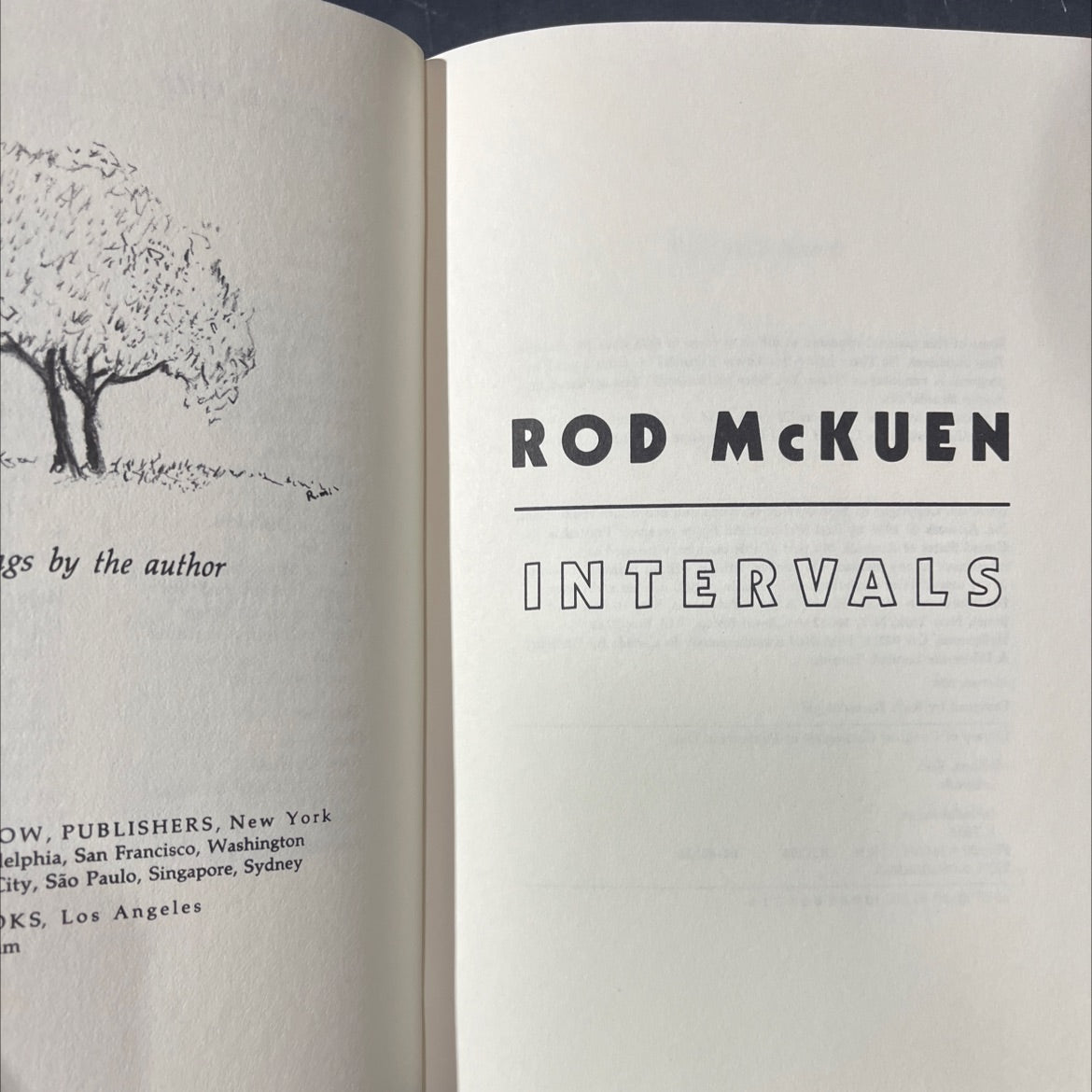 intervals book, by rod mckuen, 1986 Hardcover image 2