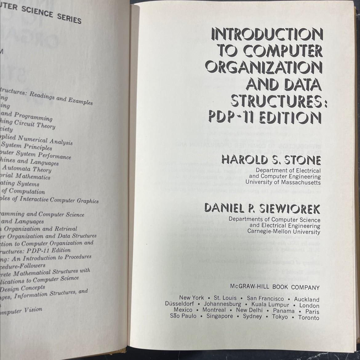 introduction to computer organization and data structures: pdp-11 edition book, by harold s. stone, daniel p. image 2