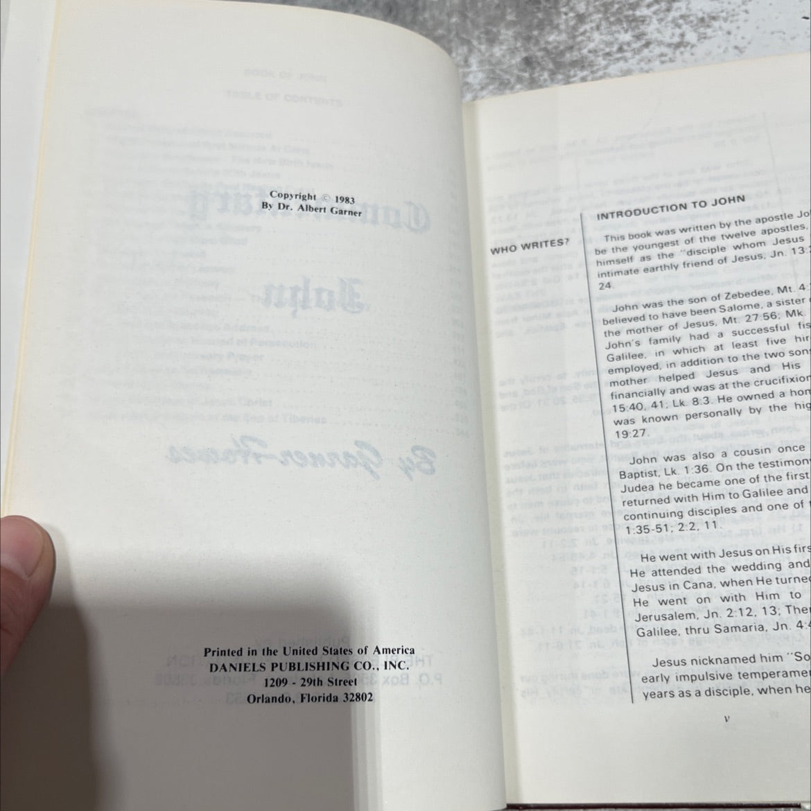 introduction to john book, by Dr. Albert Garner, 1983 Hardcover image 3