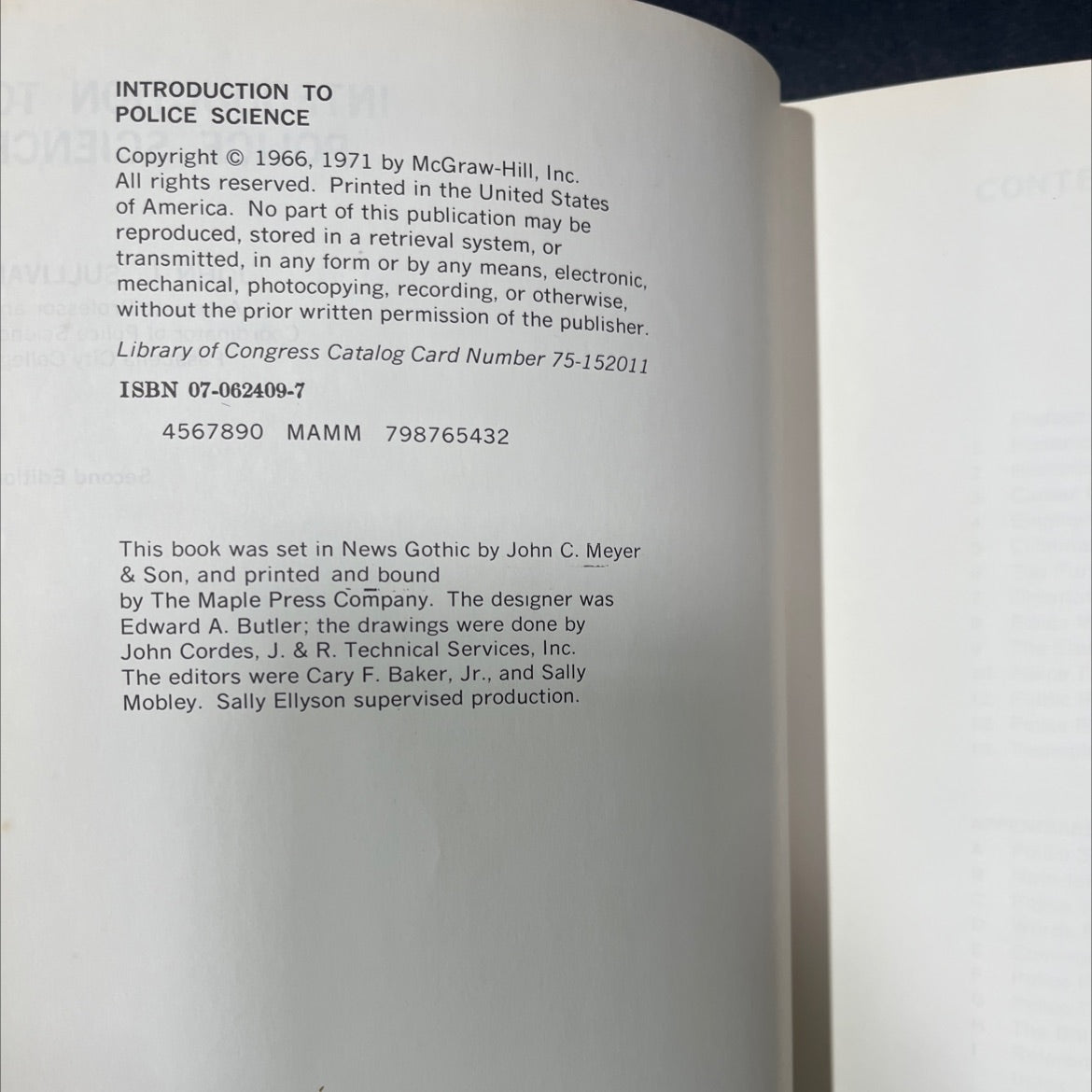 introduction to police science book, by john l. sullivan, 1971 Hardcover image 3