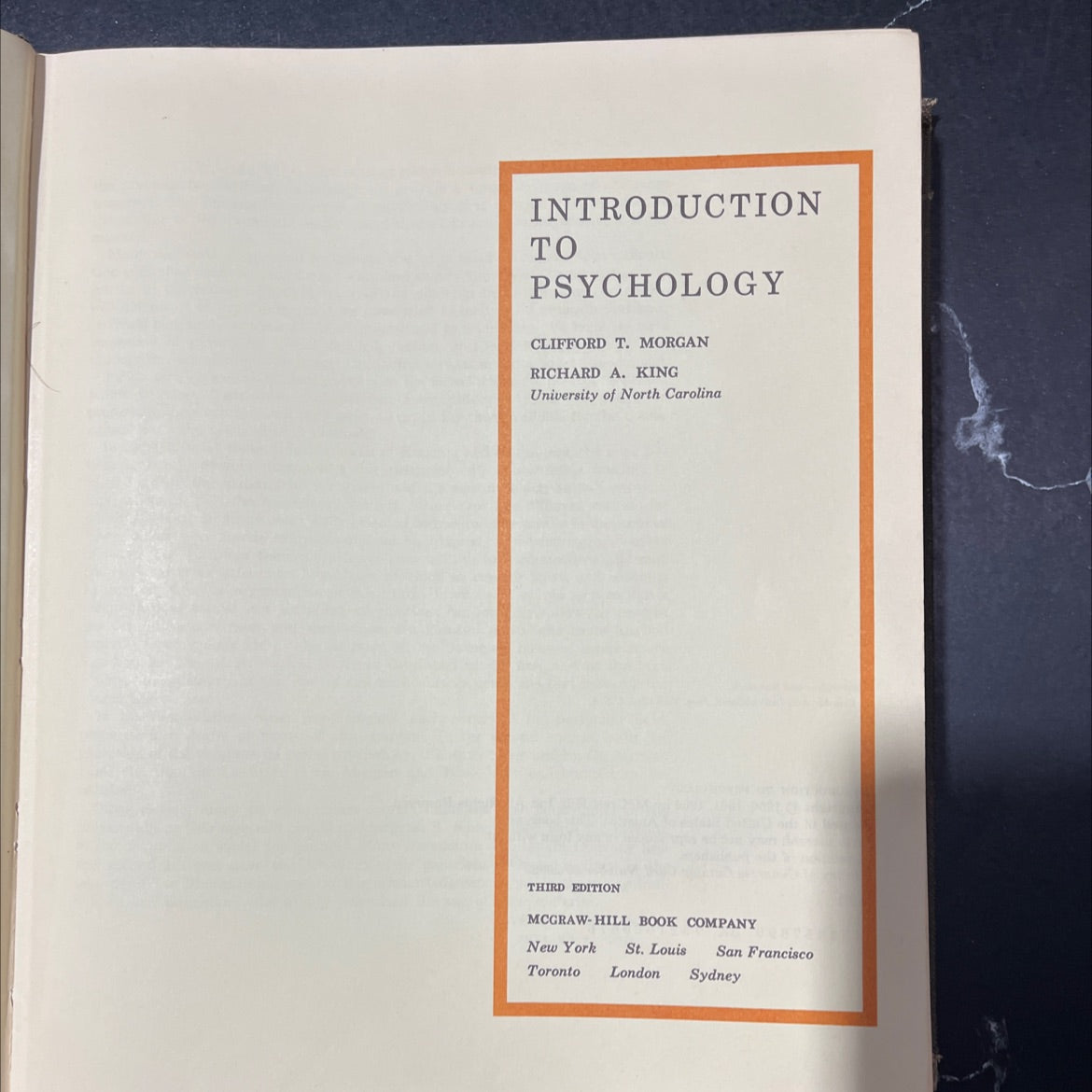 introduction to psychology book, by clifford t. morgan, richard a. king, 1966 Hardcover image 2