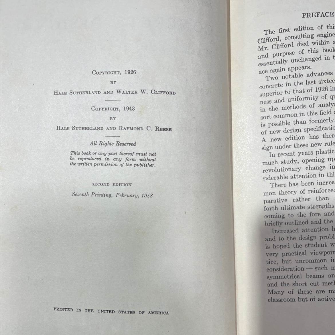 introduction to reinforced concrete design book, by hale sutherland, raymond c. reese, 1943 Hardcover image 3