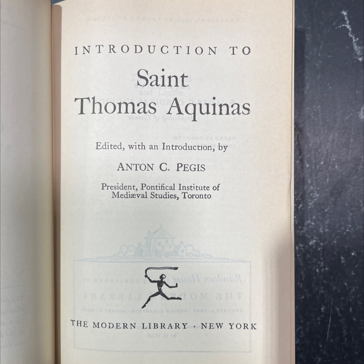 introduction to saint and thomas aquinas book, by anton c. pegis, 1948 Hardcover image 2