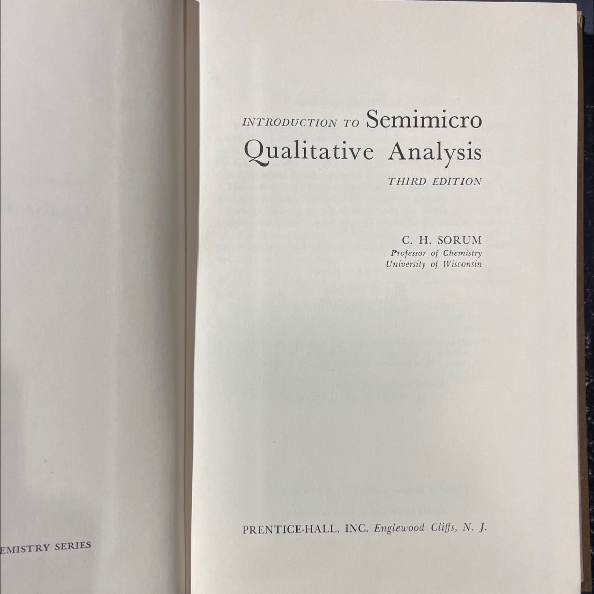 introduction to semimicro qualitative analysis book, by c. h. sorum, 1960 Hardcover image 2