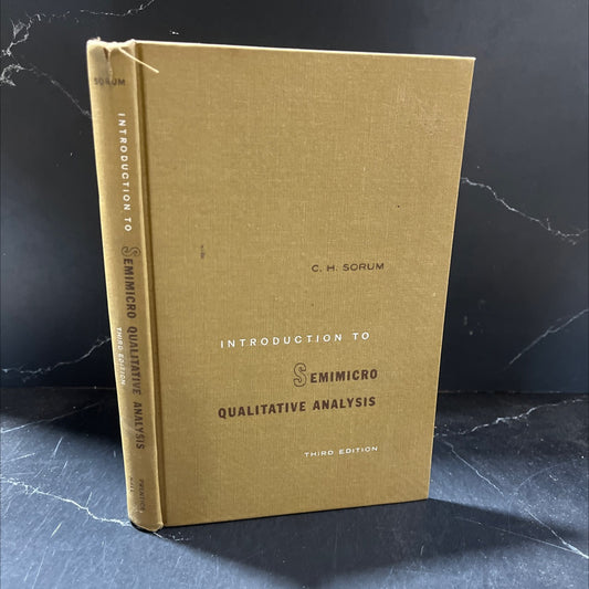 introduction to semimicro qualitative analysis book, by c. h. sorum, 1960 Hardcover image 1