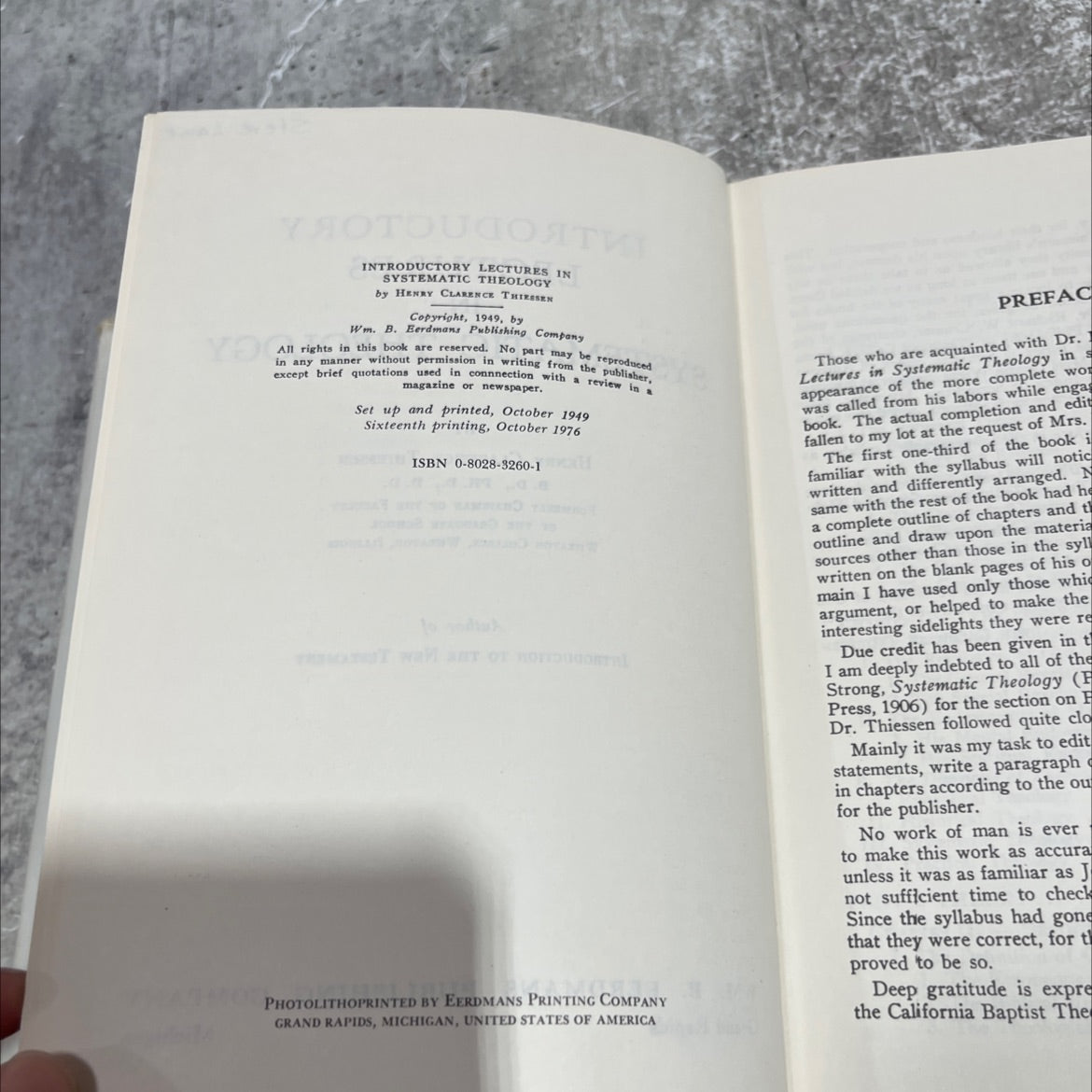 introductory lectures in systematic theology book, by henry clarence thiessen, 1976 Hardcover image 3