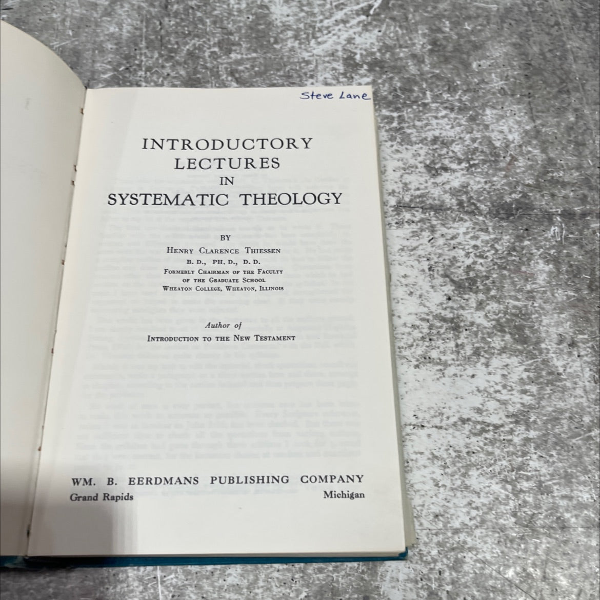 introductory lectures in systematic theology book, by henry clarence thiessen, 1976 Hardcover image 2