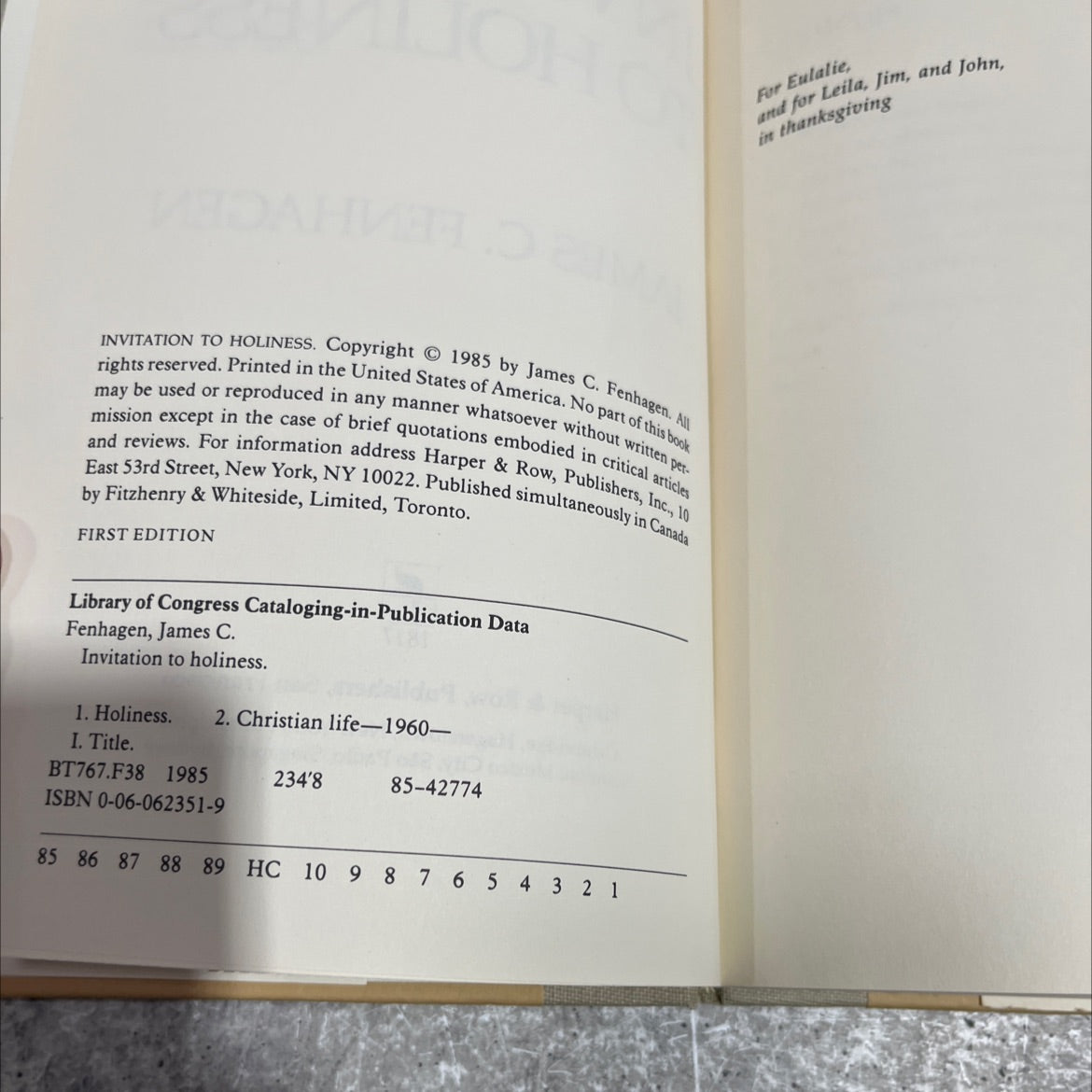 invitation to holiness book, by James C. Fenhagen, 1985 Hardcover image 3