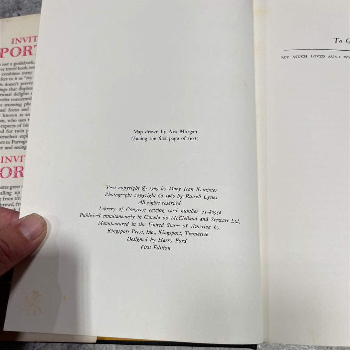invitation to portugal book, by Mary Jean Kempner, 1969 Hardcover image 3