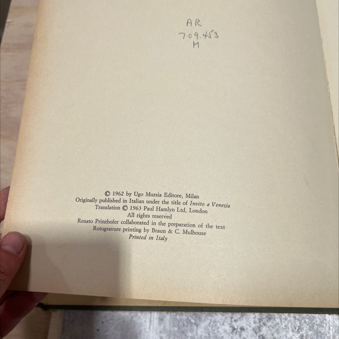 invitation to venice book, by michelangelo muraro, 1963 Hardcover image 3