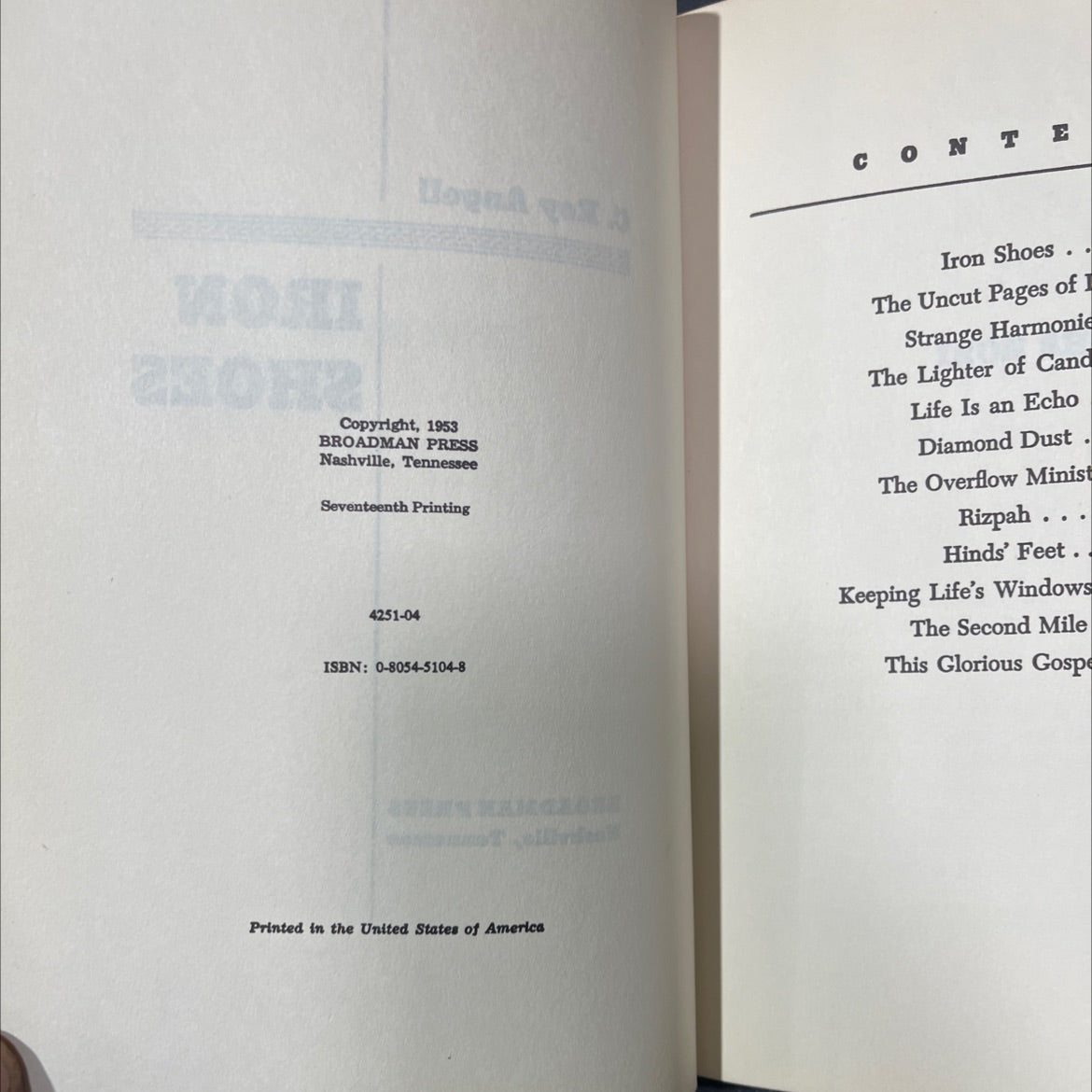 iron shoes book, by C. Roy Angell, 1953 Hardcover image 3