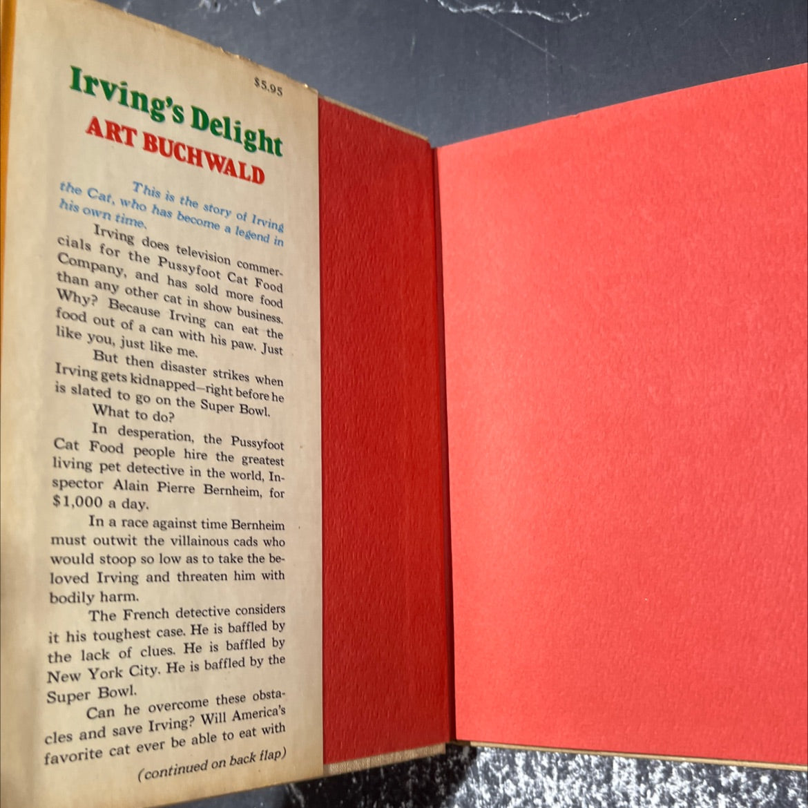 irving's delight book, by Art Buchwald, 1975 Hardcover image 4