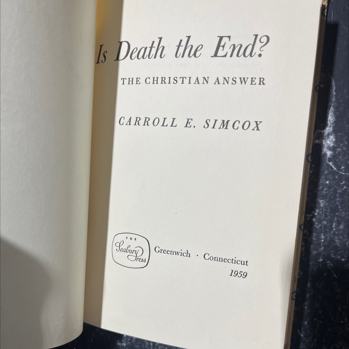 is death the end? the christian answer book, by carroll e. simcox, 1959 Hardcover image 2