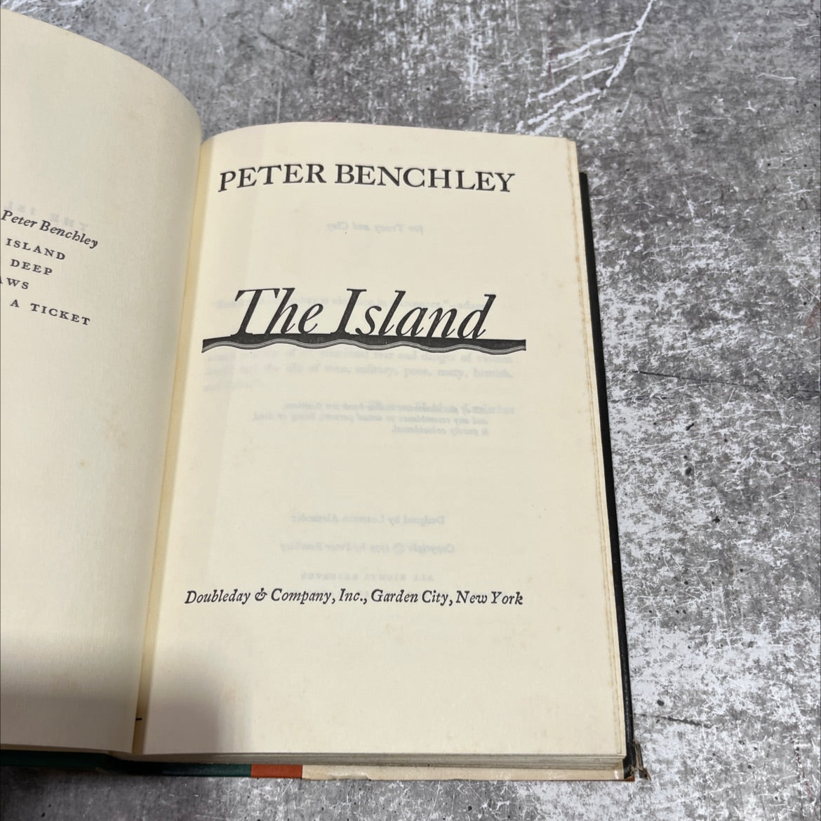 island deep book, by Peter Benchley, 1979 Hardcover image 2