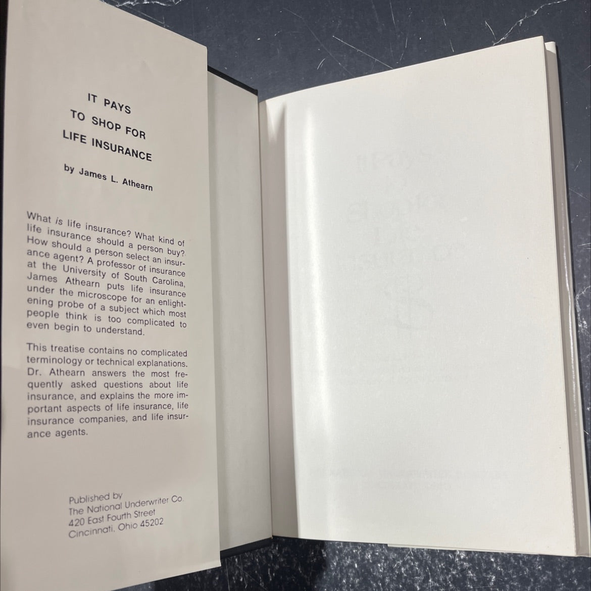 it pays to shop for life insurance book, by James L. Athearn, 1977 Hardcover image 4
