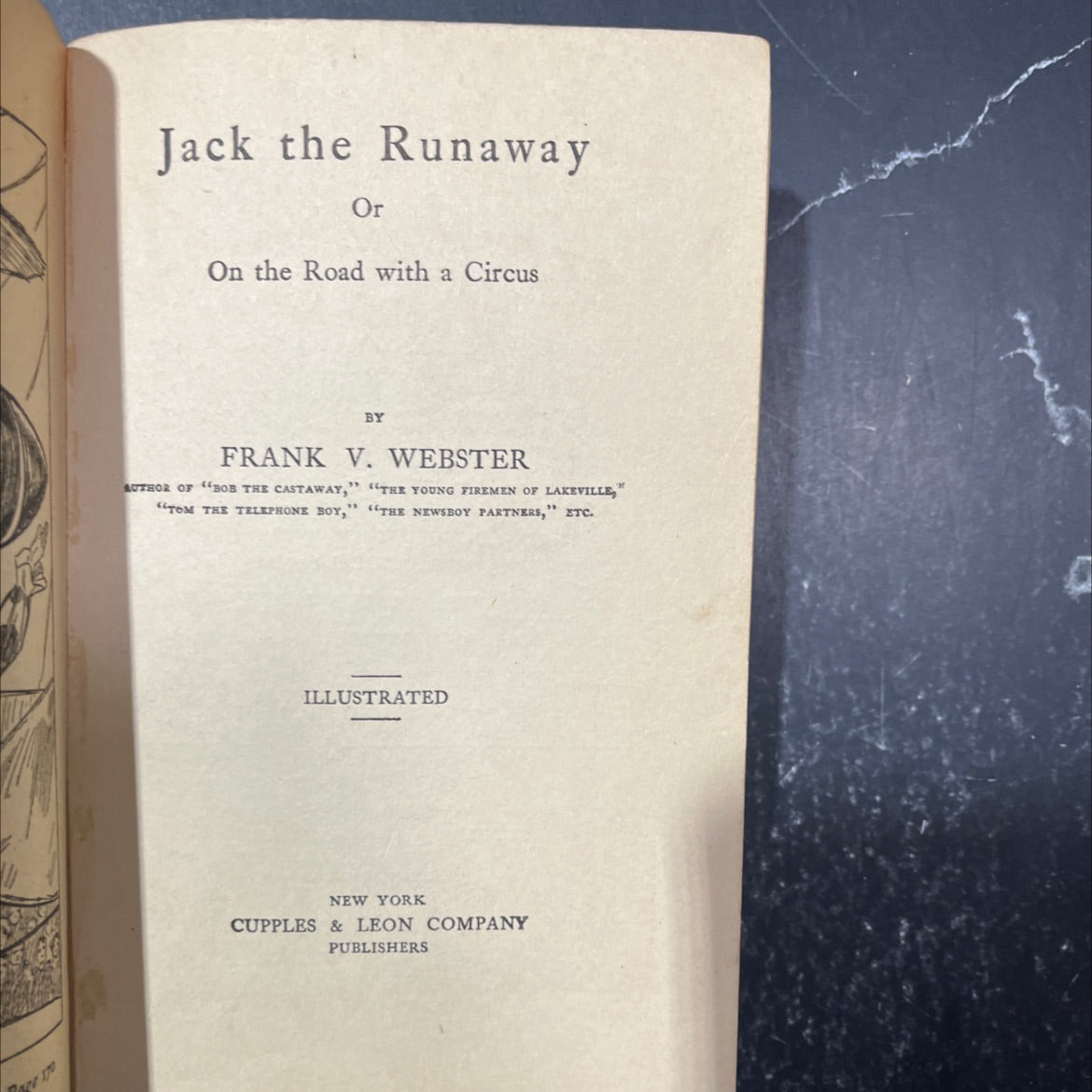 jack the runaway or on the road with a circus book, by frank v. webster, 1909 Hardcover image 2