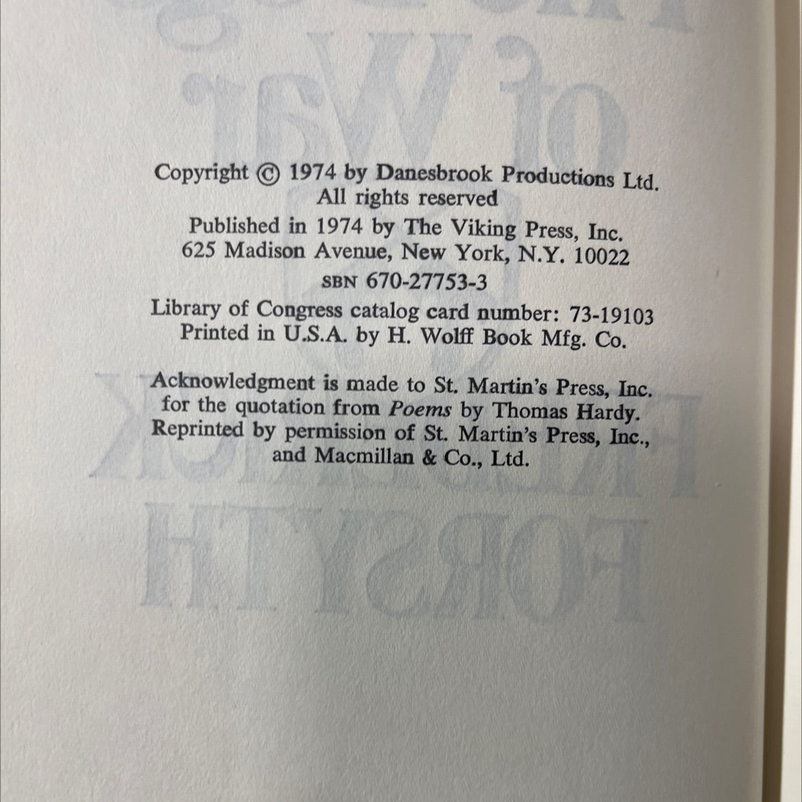 jackal file the dogs of war book, by frederick forsyth, 1974 Hardcover image 3