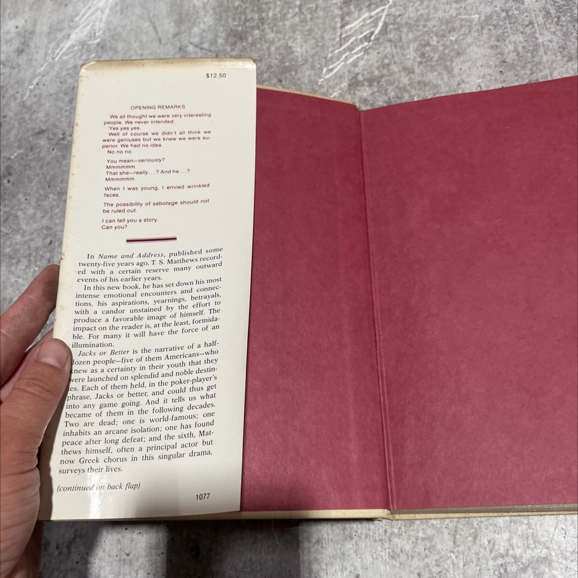 jacks or better book, by T. S. Matthews, 1977 Hardcover image 4