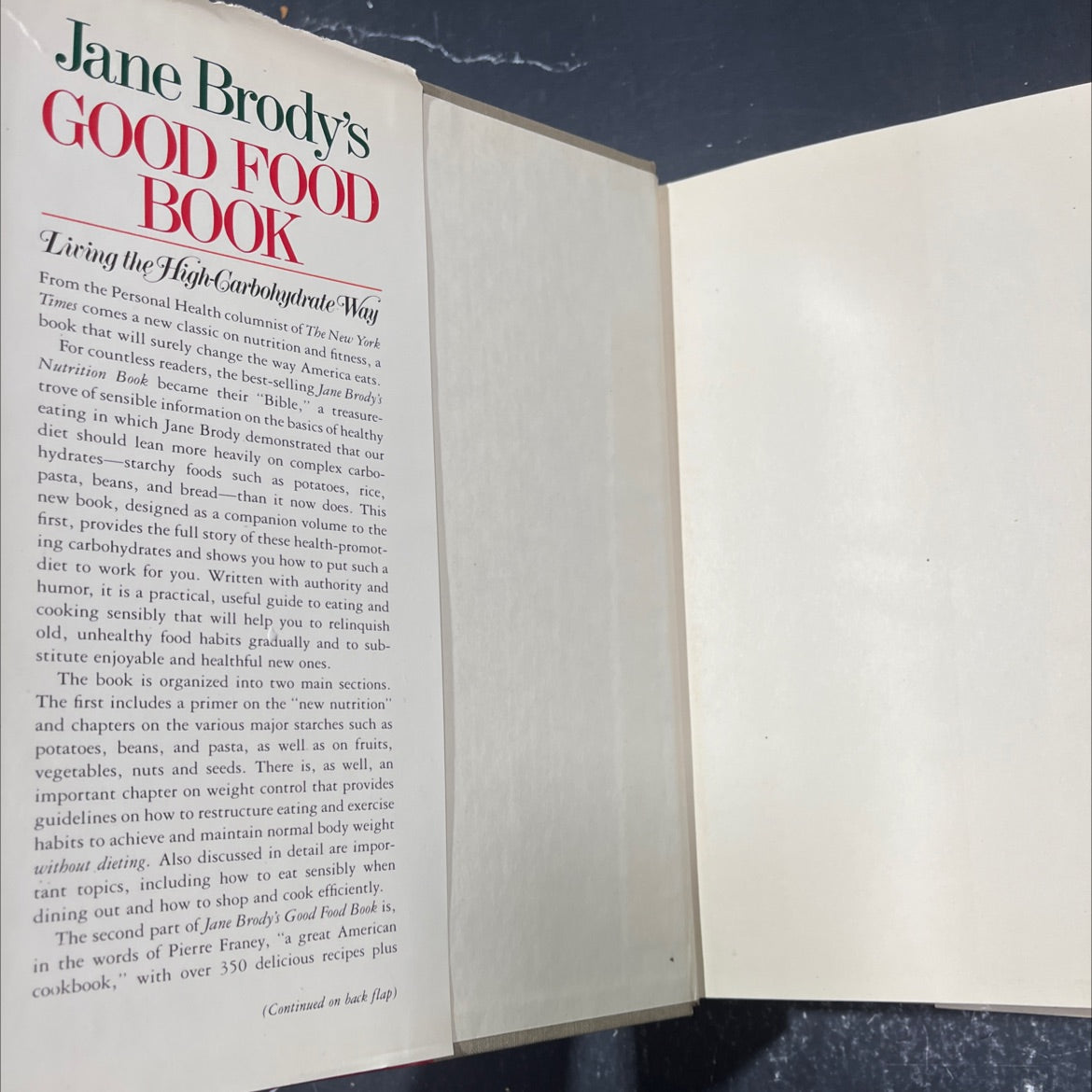 jane brody's good food book book, by jane e. brody, 2001 Hardcover image 4