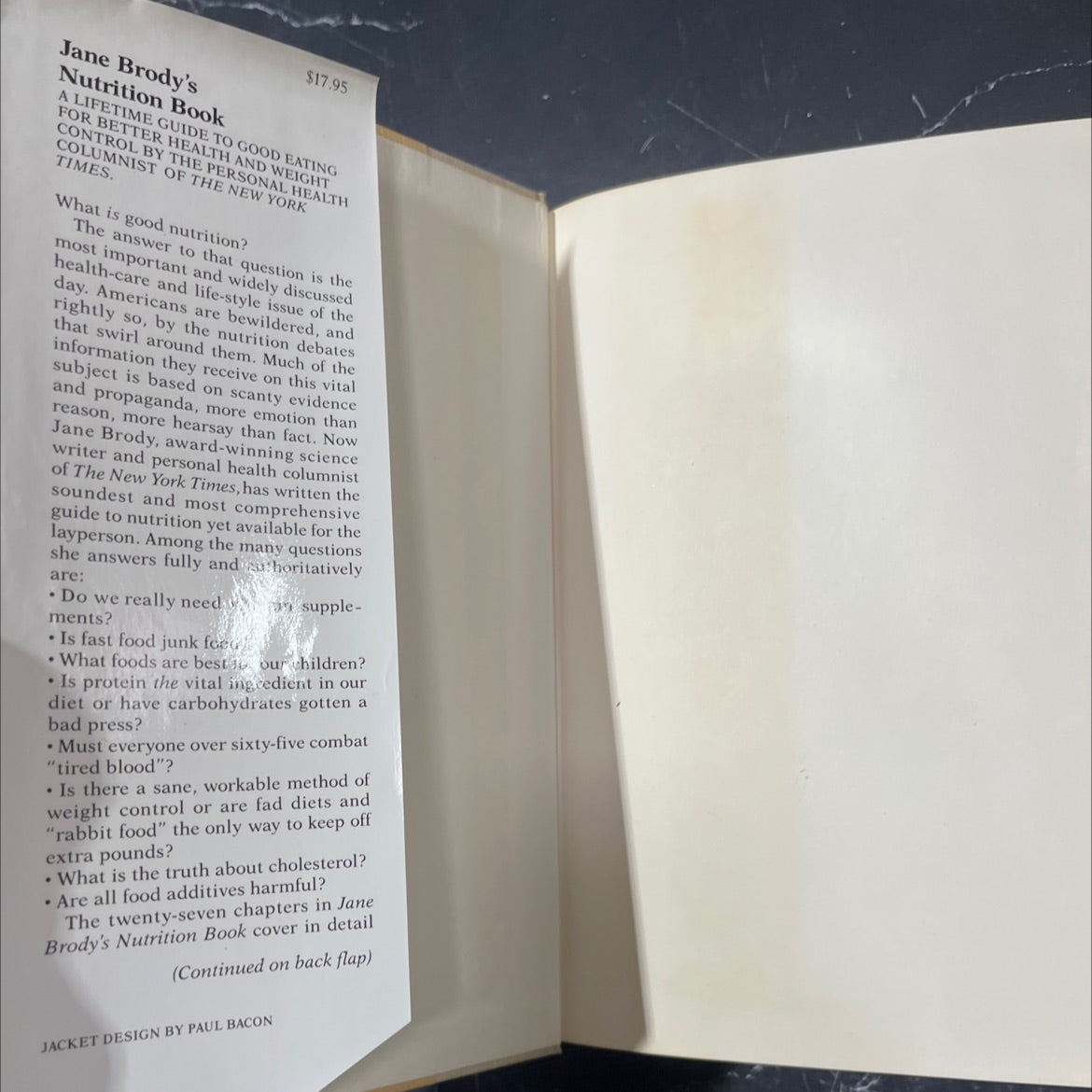 jane brody's nutrition book book, by jane e. brody, 1981 Hardcover image 4