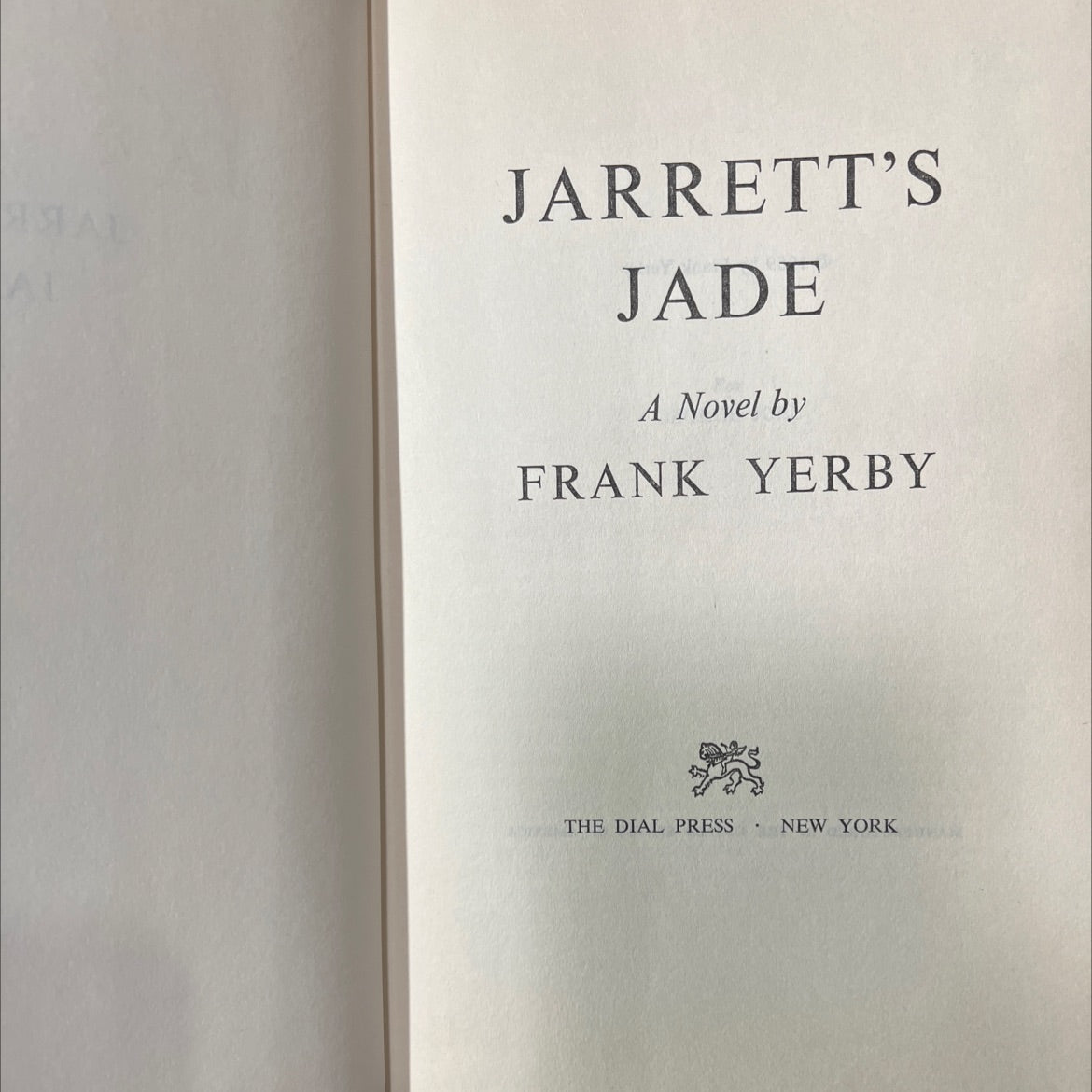 jarrett's jade book, by frank yerby, 1959 Hardcover image 2