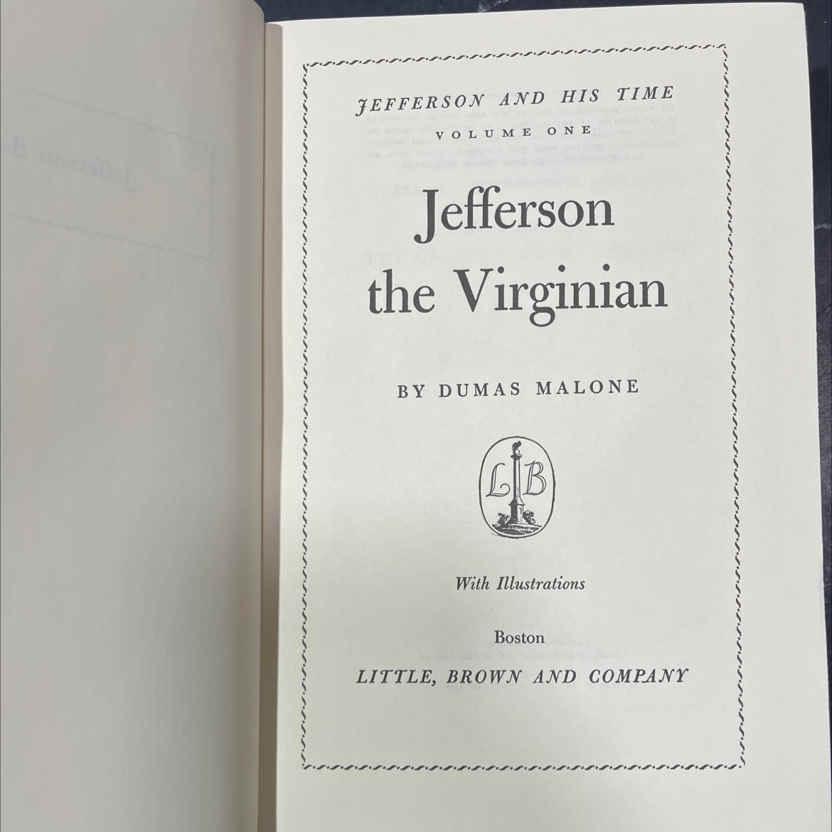 jefferson and his time volume one jefferson the virginian book, by dumas malone, 1948 Hardcover image 2