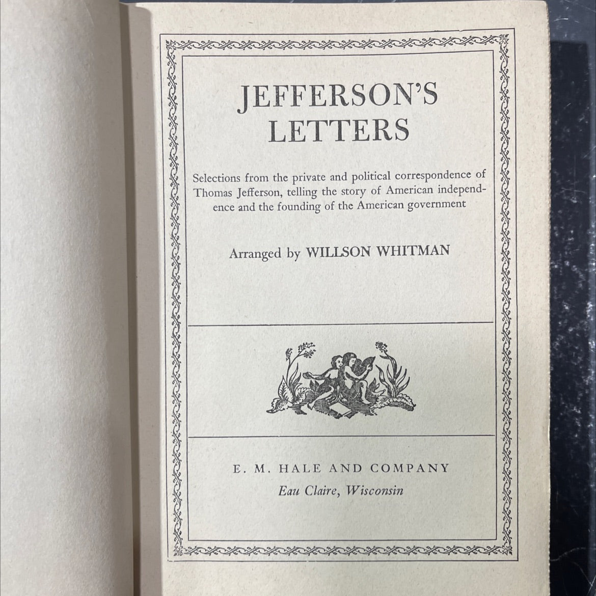 jefferson's letters book, by willson whitman, 1970 Hardcover image 2