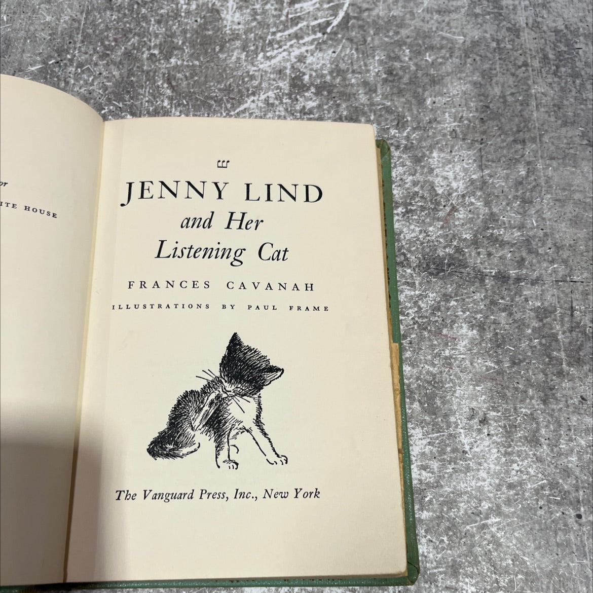 jenny lind and her listening cat book, by frances cavanah, 1961 Hardcover image 2