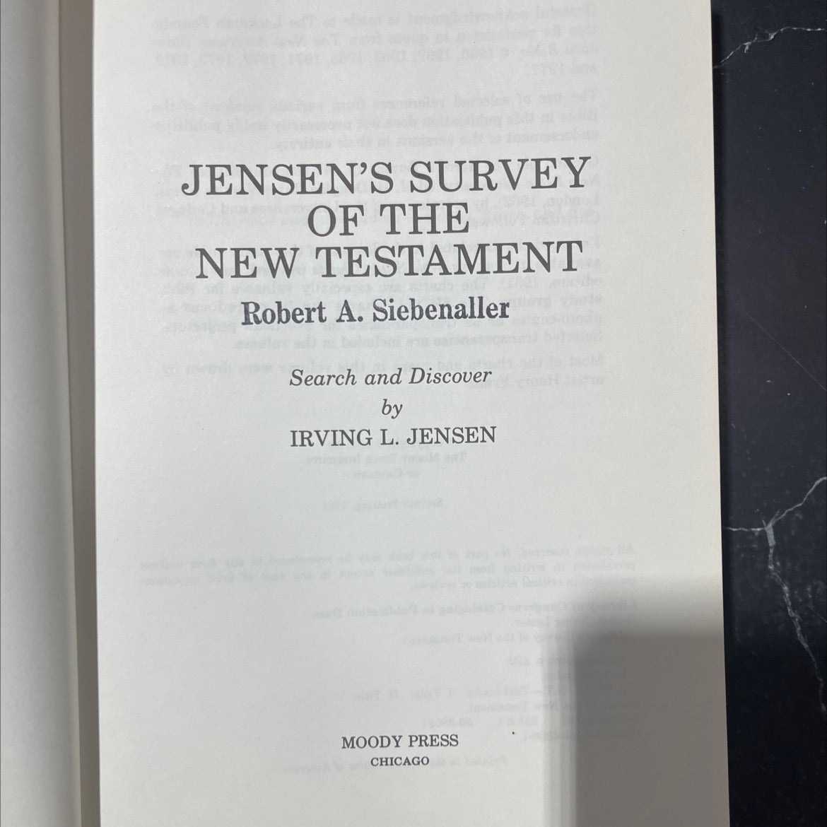 jensen's survey of the new testament book, by robert a. siebenaller, 1981 Hardcover image 2
