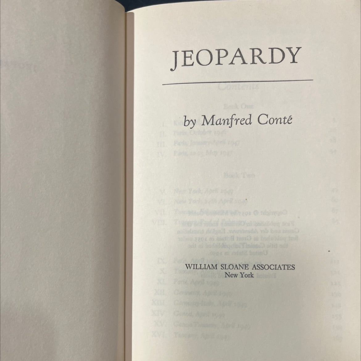 jeopardy book, by manfred conté, 1956 Hardcover image 2