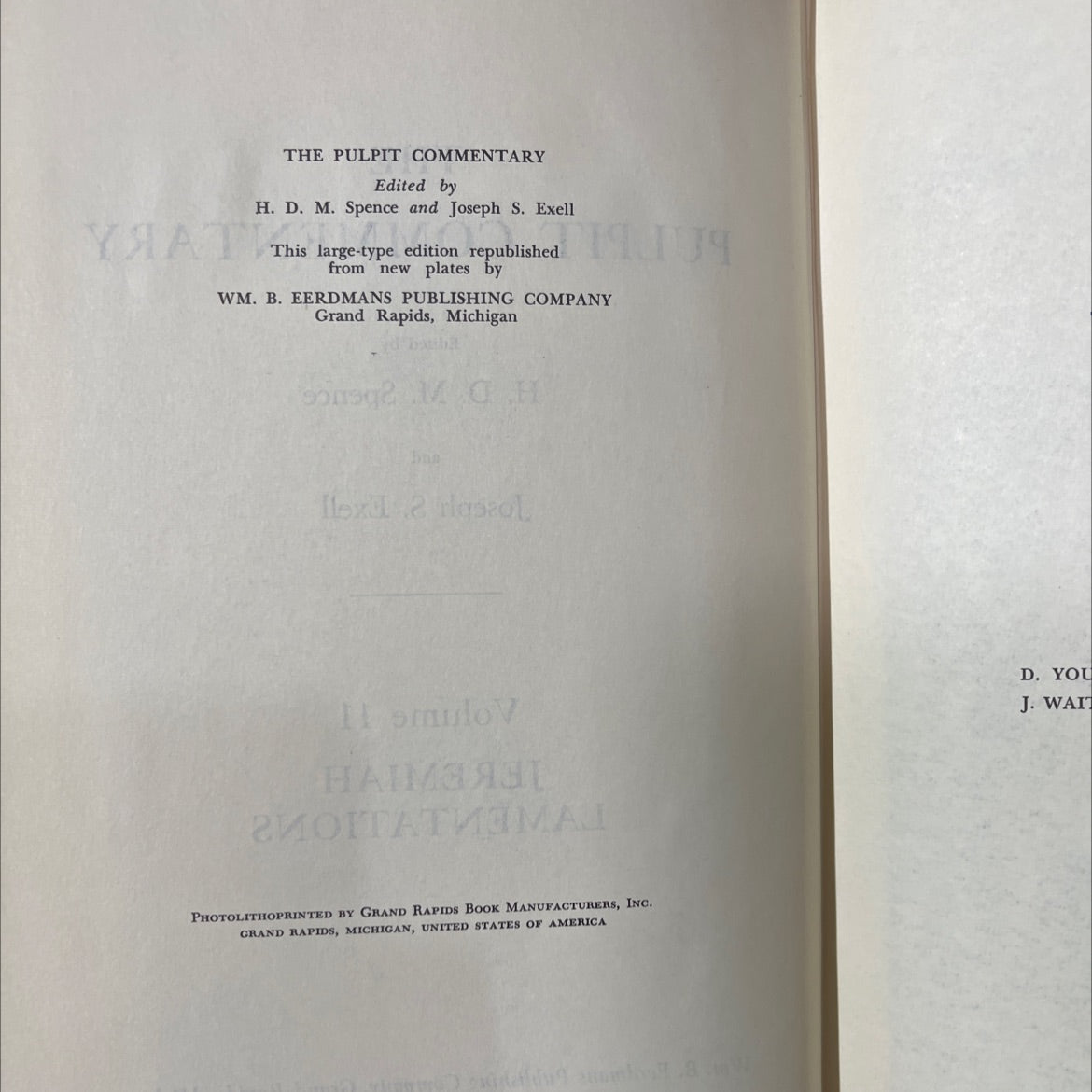 jeremiah lamentations book, by h. d. m. spence, joseph s. exell, 1970 Hardcover image 3