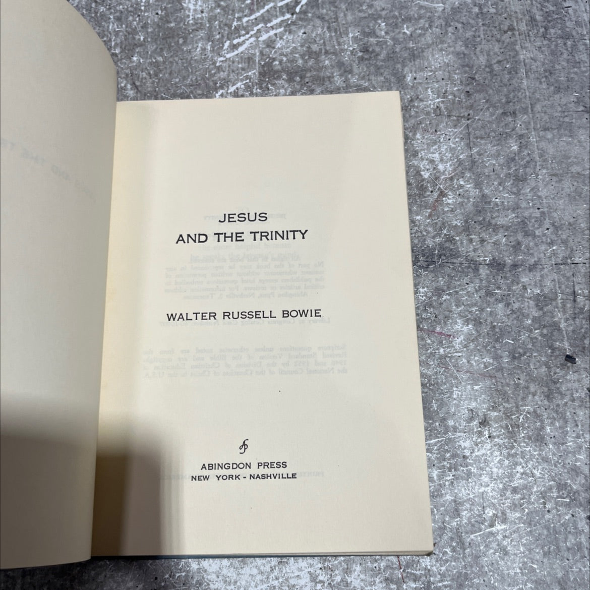 jesus and the trinity book, by walter russell bowie, 1960 Hardcover image 2