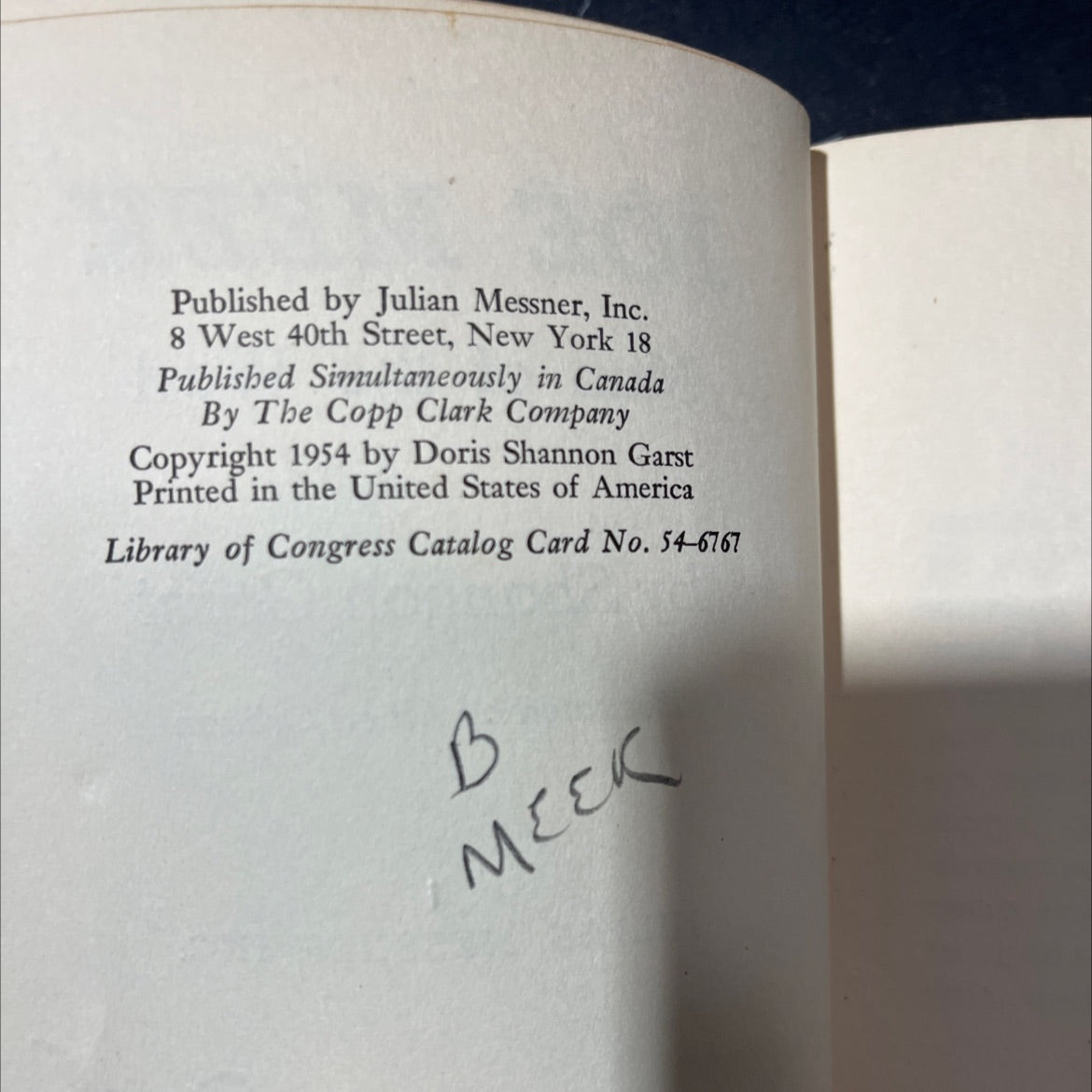 joe meek man of the west dais book, by shannon garst, 1954 Hardcover image 3