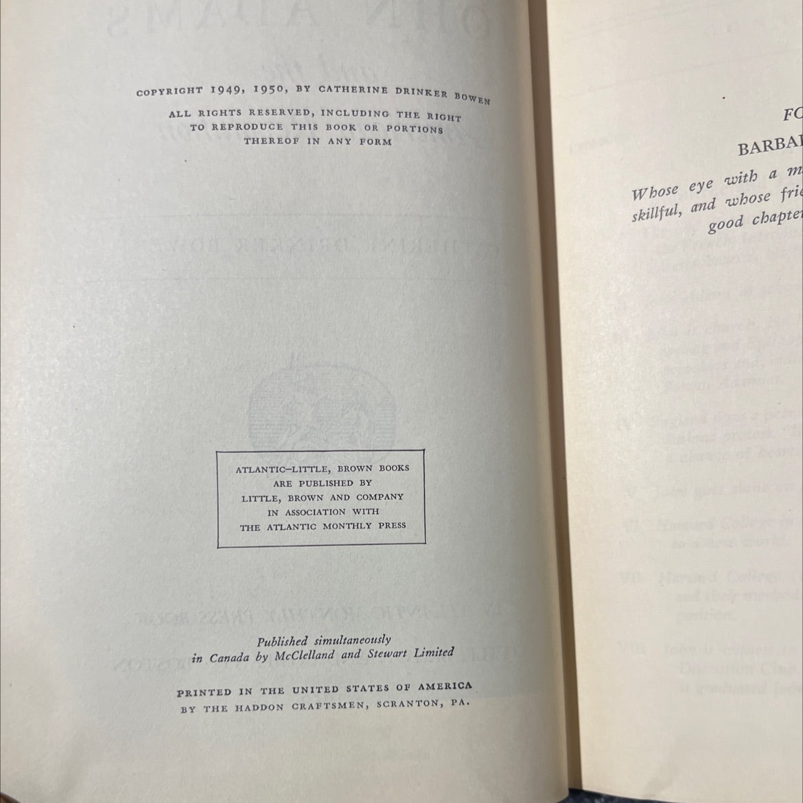 john adams and the american revolution book, by catherine drinker bowen, 1950 Hardcover image 3