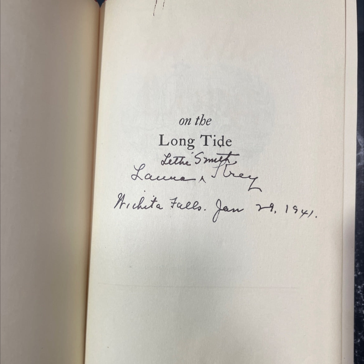 SIGNED john alan maxwell on the long tide book, by laura kreay, 1940 Hardcover image 4
