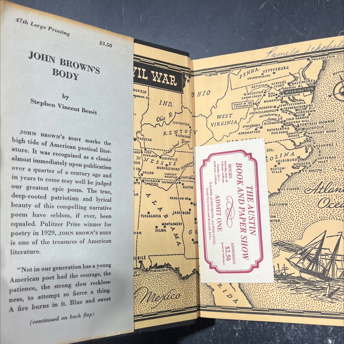 john brown's body book, by stephen vincent benét, 1955 Hardcover image 4