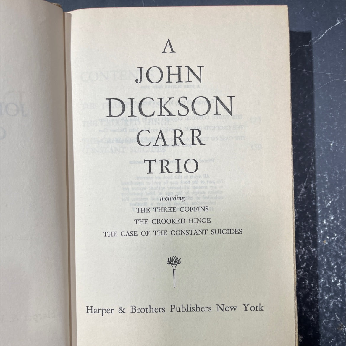 john dickson carr trio book, by John Dickson Carr, 1957 Hardcover image 2