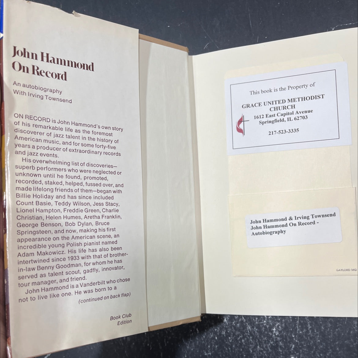 john hammond on record an autobiography with irving townsend book, by John Hammond, 1977 Hardcover image 4
