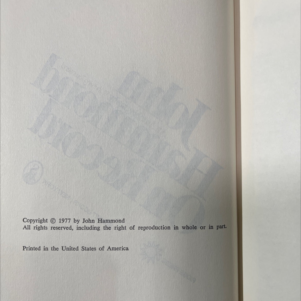 john hammond on record an autobiography with irving townsend book, by John Hammond, 1977 Hardcover image 3