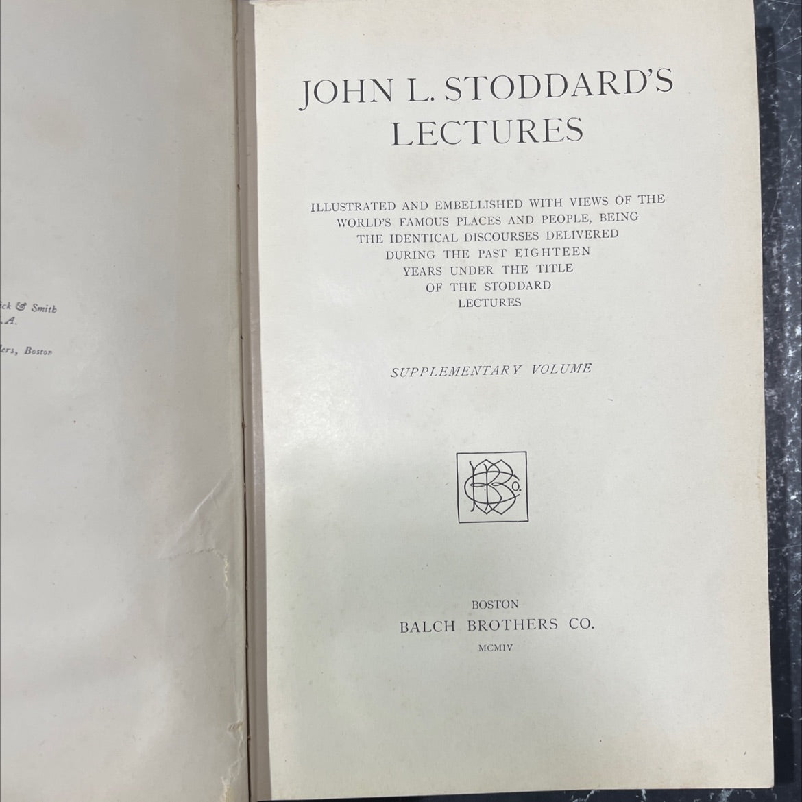 john l. stoddard's lectures supplementary volume book, by john l. stoddard, 1904 Hardcover image 2