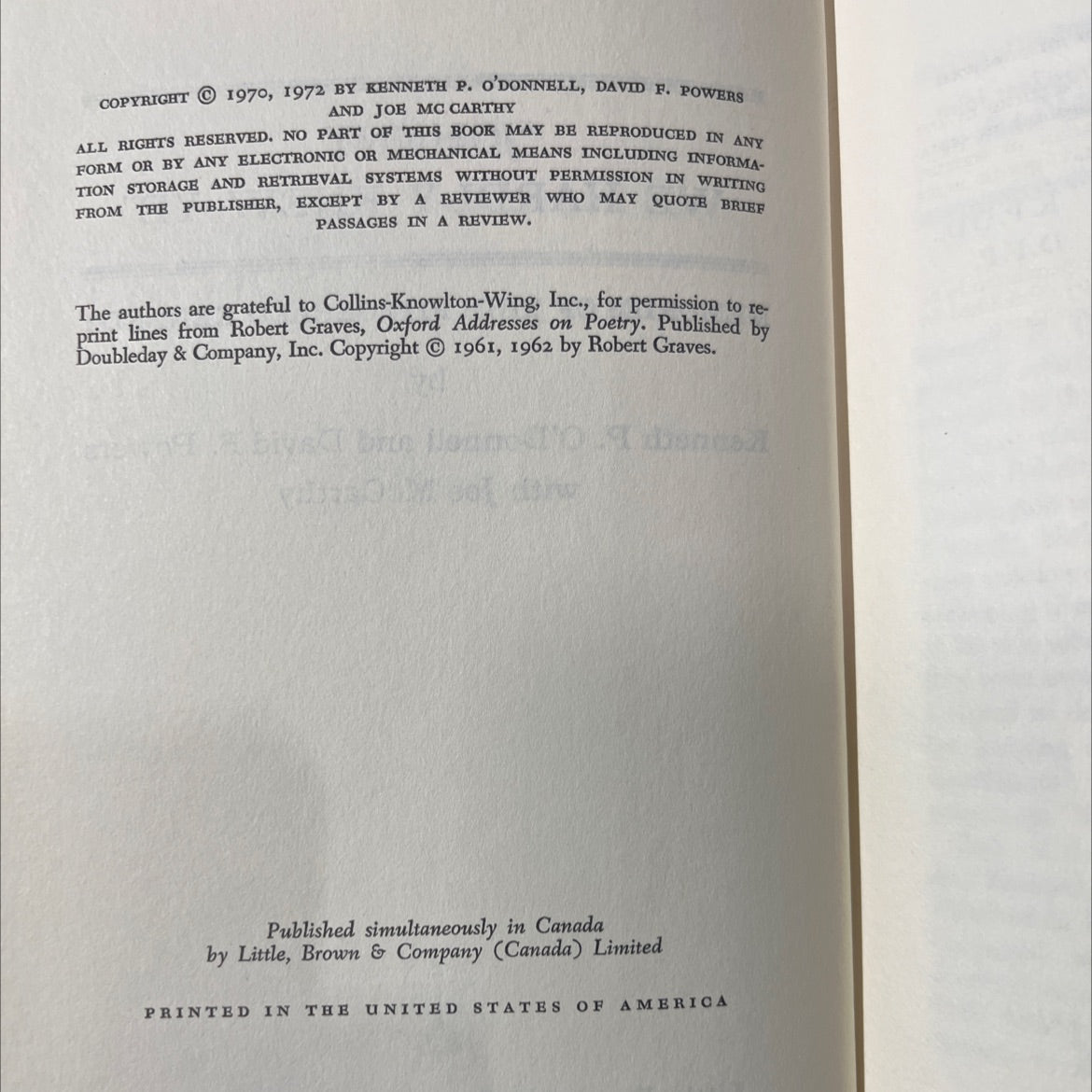 johnny, we hardly knew ye book, by kenneth p. o'donnell, david f. powers, joe mccarthy, 1972 Hardcover image 3