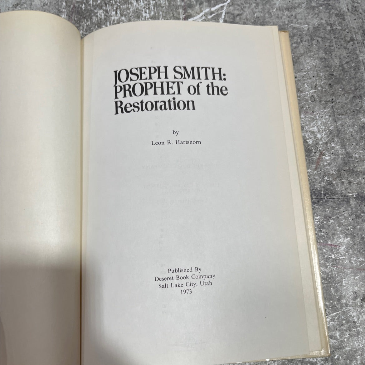 joseph smith: prophet of the restoration book, by leon r. hartshorn, 1973 Hardcover image 2