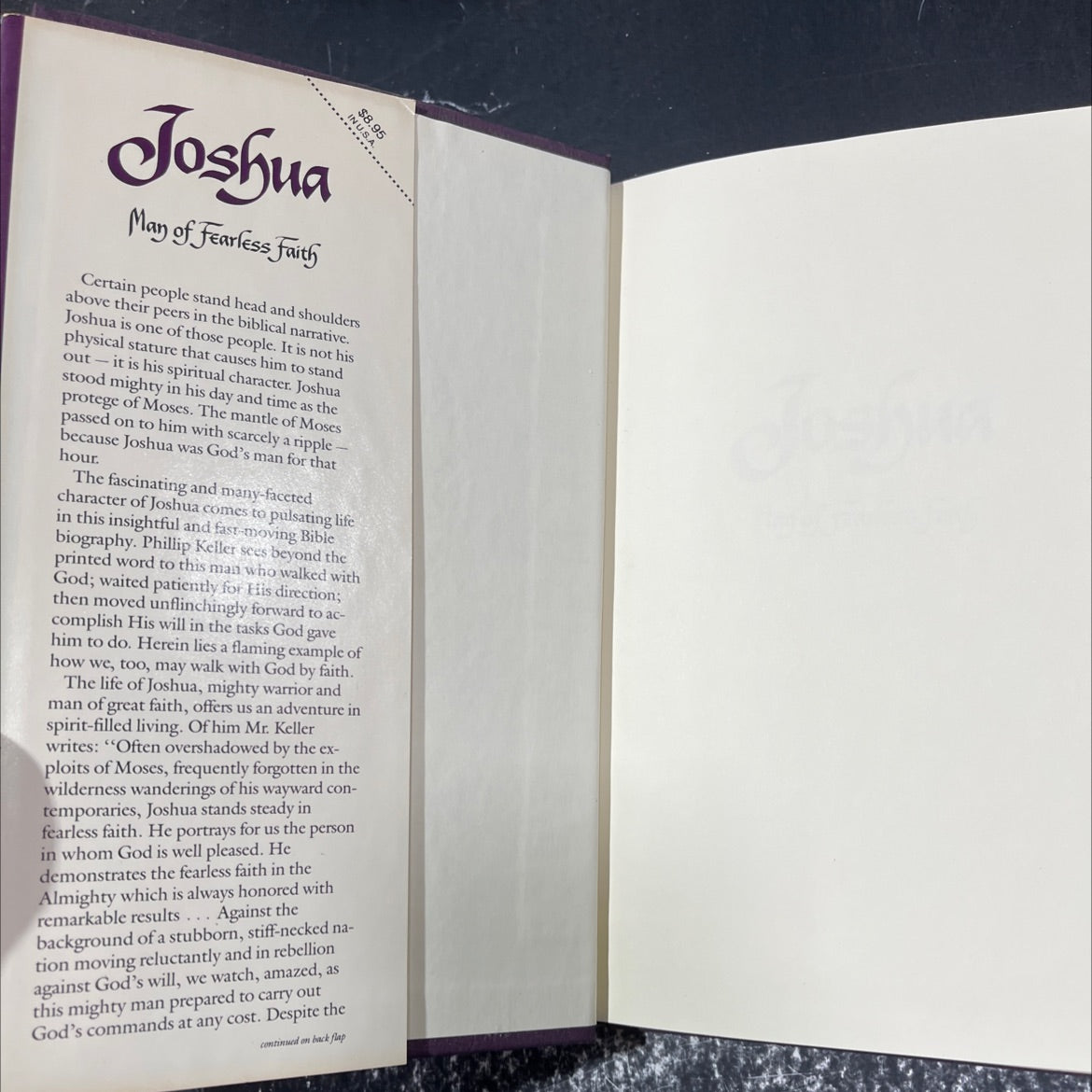 joshua: man of fearless faith book, by w. phillip keller, 1983 Hardcover image 4