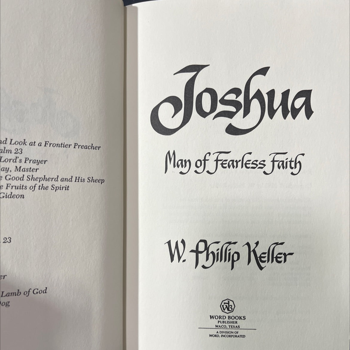 joshua: man of fearless faith book, by w. phillip keller, 1983 Hardcover image 2