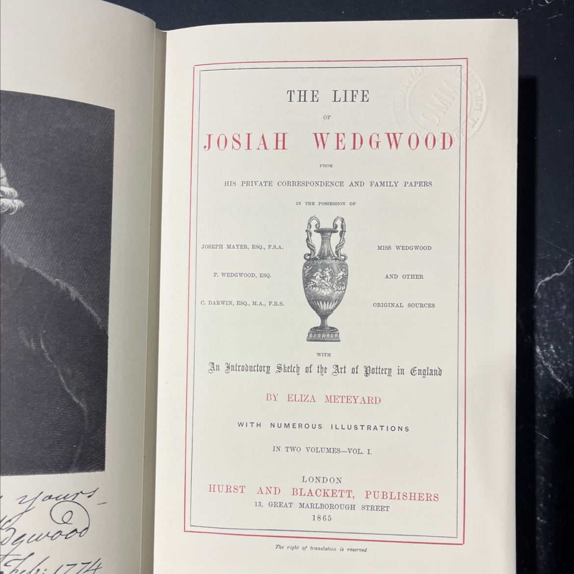 josiah the life of wedgwood from his private correspondence and family papers book, by joseph mayer, esq., f.s.a., p. image 2