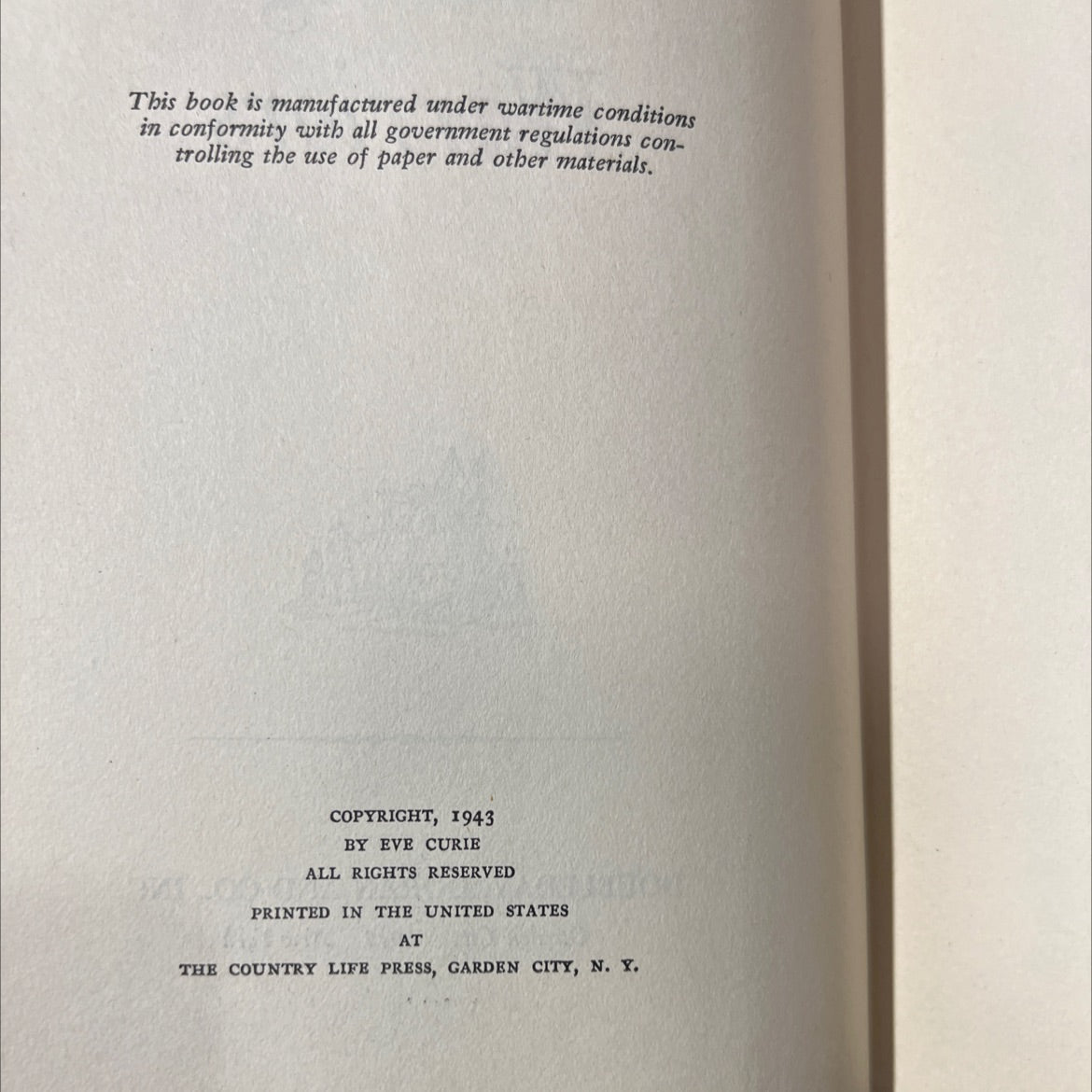 journey among warriors book, by eve curie, 1943 Hardcover image 3