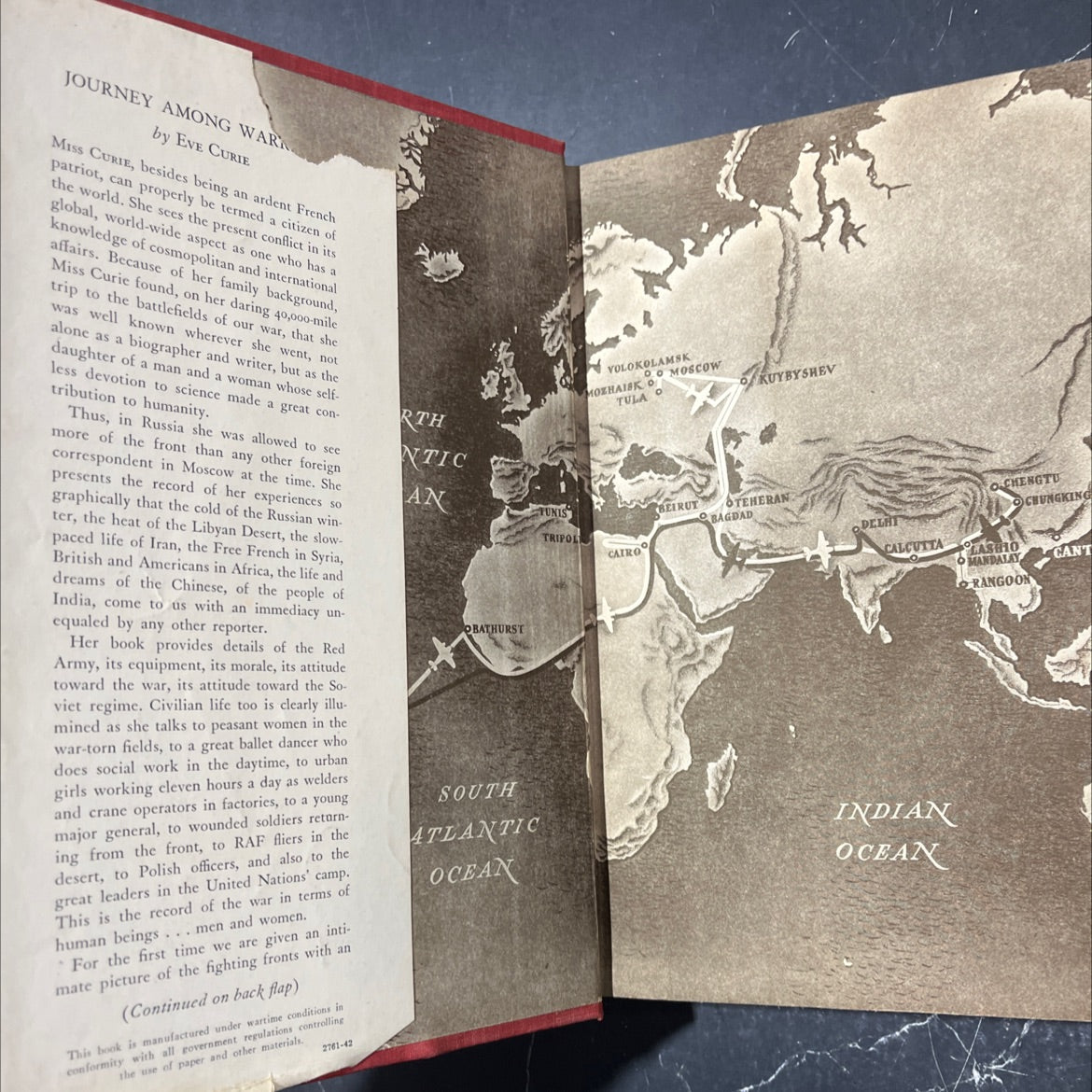 journey among warriors book, by eve curie, 1943 Hardcover image 4