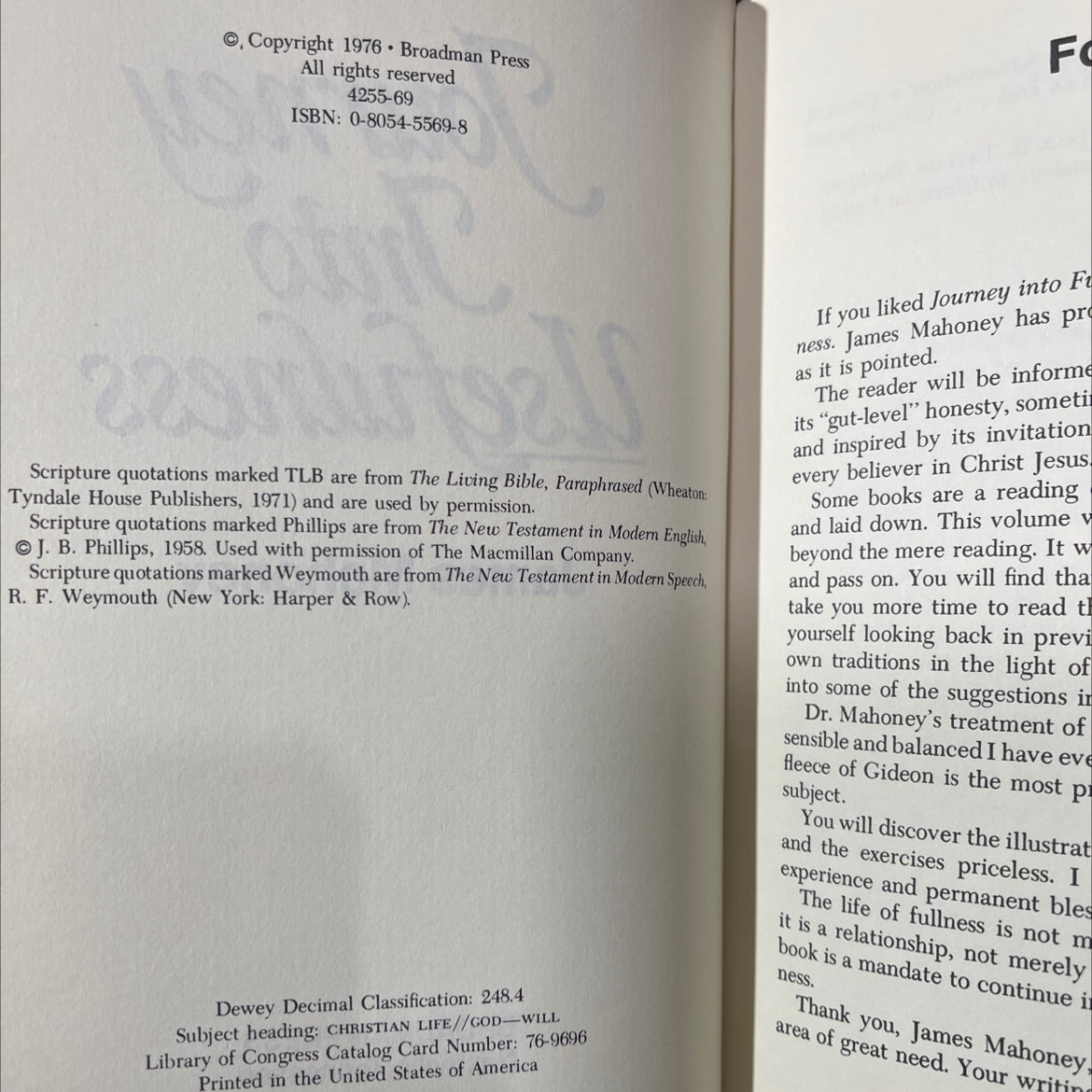 journey into usefulness book, by james mahoney, 1976 Hardcover image 3