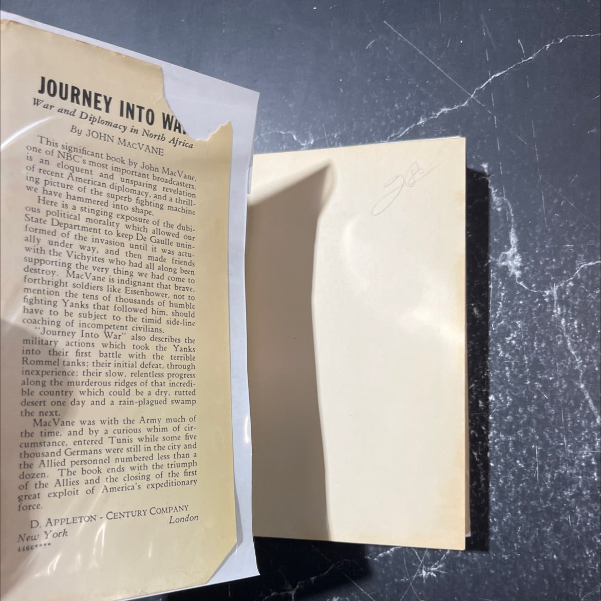 journey into war war and diplomacy in north africa book, by john mac vane, 1943 Hardcover image 4